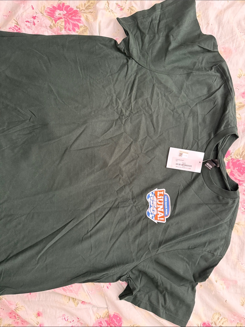 District Forest Green Short Sleeve Tee with Small Multicolor Chest Patch